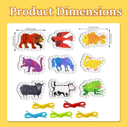 Ai fsem Brown Bear Brown Bear What Do You See Lacing Cards Felt Pieces Sewing Cards Lacing Toy Fine Motor Activities Montessori Toys Toddler Crafts