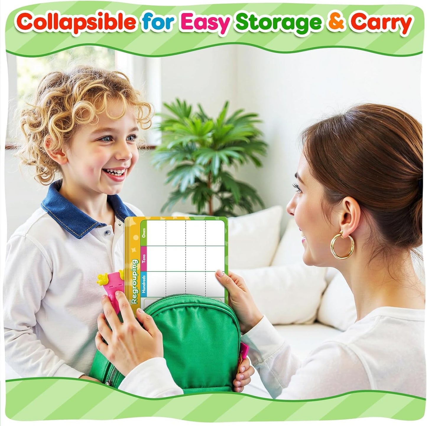 12 Pack Place Value Chart Dry Erase Flash Cards, 9" x 12" Small White Board Addition and Subtraction Math Manipulatives 1st 2nd 3rd Grade Classroom Teacher Homeschool Supplies Essential