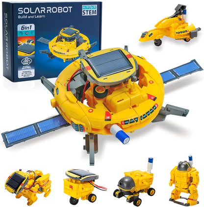 6-in-1 Solar Robot Building Kit for Boys Aged 8-13, Educational Robotic Toys for Kids, Science Kits STEM Toys Birthday Gifts for 8 9 10 11 12 Years Old Boys Girls Teens