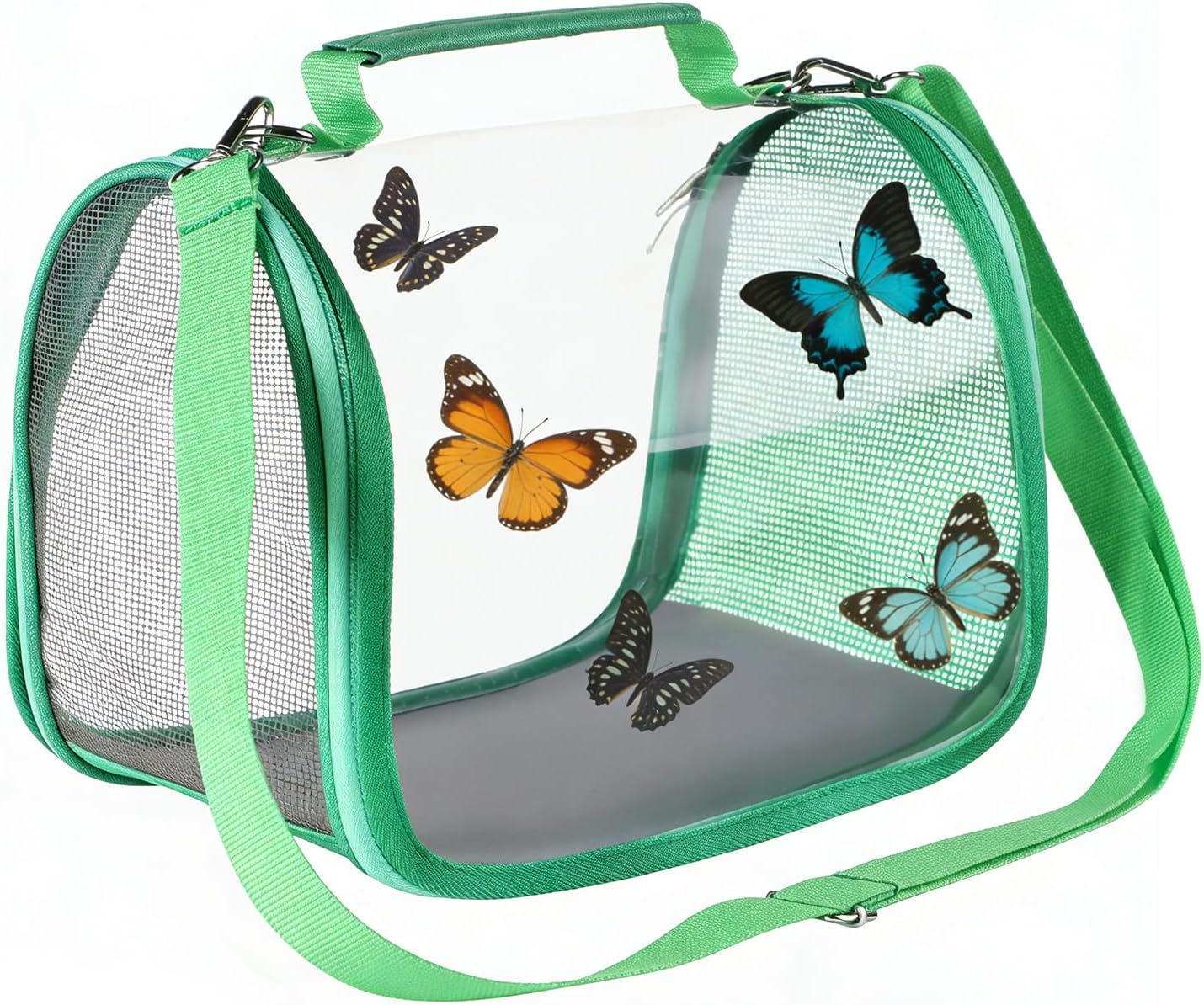 Small Butterfly Habitat Transparent Bug Mesh Cage Portable Caterpillar Enclosure Terrarium Critter Net Cage Breathable Lizard Pigeon Outdoor Observation Container Dragonfly Habitat, 11’’*7’’*6.7’’