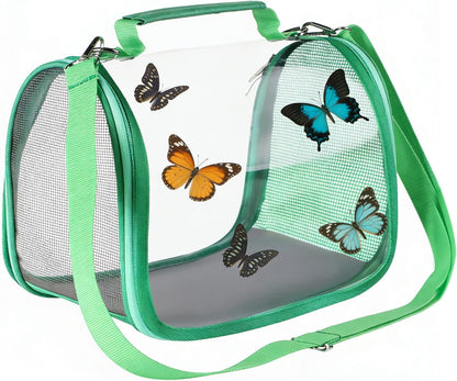 Small Butterfly Habitat Transparent Bug Mesh Cage Portable Caterpillar Enclosure Terrarium Critter Net Cage Breathable Lizard Pigeon Outdoor Observation Container Dragonfly Habitat, 11’’*7’’*6.7’’