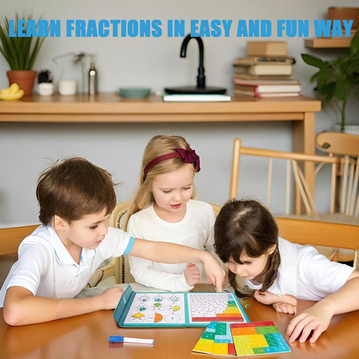 Magnetic Fraction Demonstration Book, 102 Pcs Magnetic Fraction Disc Set, Montessori Math Teaching Aid for Kids 3+ (Dinosaur)