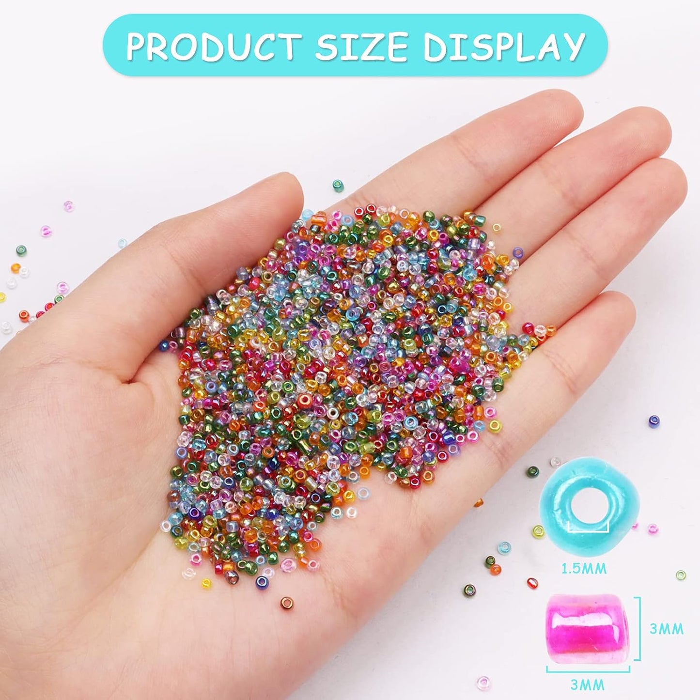 10100 Pcs Size 11/0 Glass Seed Beads, 2 mm Dark Green Small Mini Spacer Loose Pony Beads for Jewelry Making and DIY Crafts - Colors A
