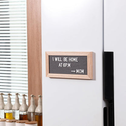 Small Magnetic Felt Letter Board 11x5Inch with Changeable Letters and Numbers, Message board Letter Sign Board in Wood Frame for Anoucement&Notification(Black)