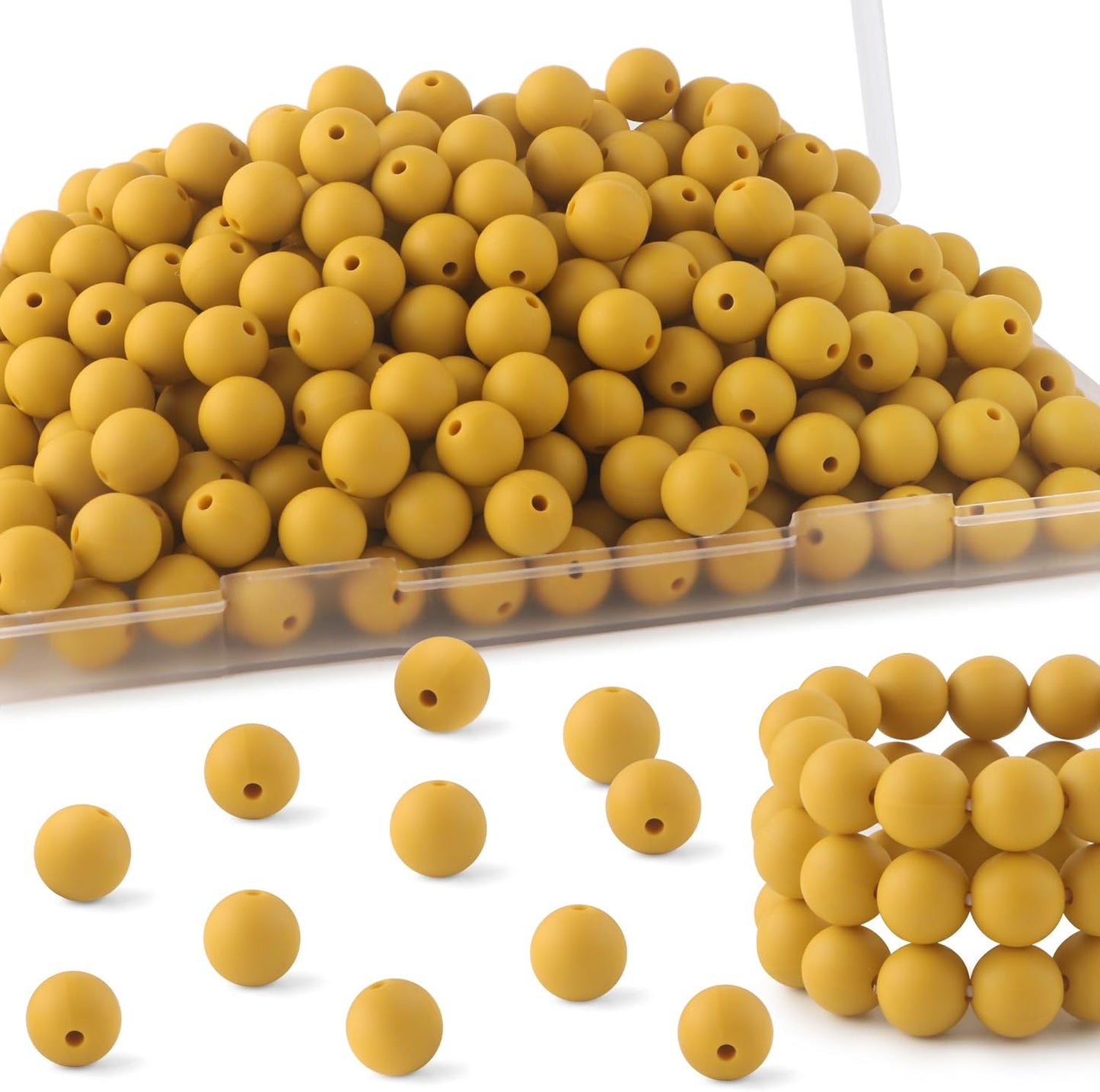 65Pcs 19mm Silicone Beads for Keychain Making Bracelet Necklace, Bulk Round Silicone Beads for Pens（Christmas Green） - Colors A