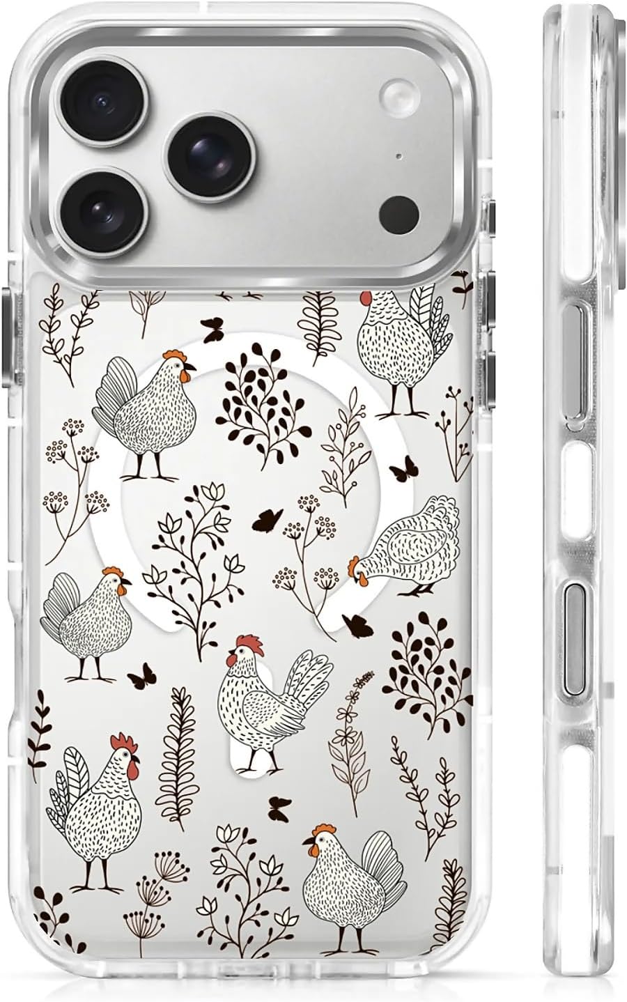 for iPhone 17 Pro Max Case [Compatible with Magsafe],Girls Women Clear Magnetic Case Silicone Shockproof Protective Cover with Pattern Colorful Motivational Letters