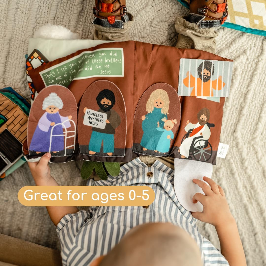 Rosary Quiet Book for Babies and Toddlers - Explore The Mysteries of The Rosary Through Play - Interactive Faith-Based Sensory Learning - Ideal for Family Prayer and Baptism Gifts