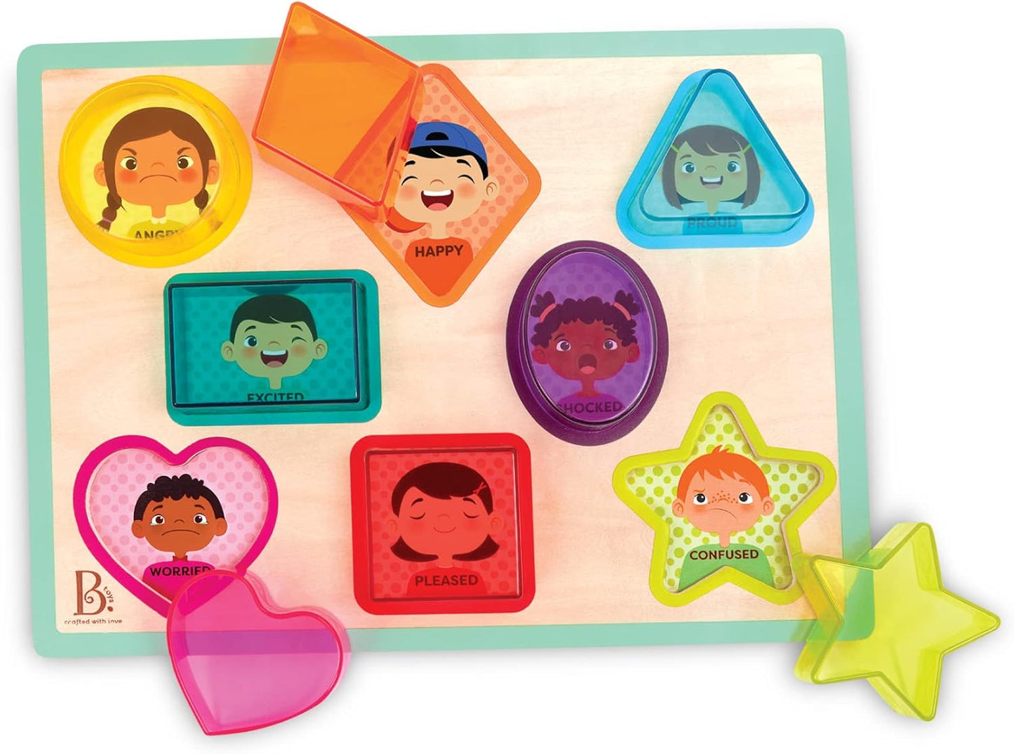B. toys – Peek & Explore – School BusChunky Puzzle for Toddlers,Educational & Developmental Toys for Kids – 2+ Years