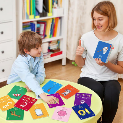 Quilinz Arabic Alphabet Flash Cards, Learn Arabic Letters for Beginners Adult, Kids, Toddlers, Set of Letter, Sight Word, Color, Shape and Number Flashcard, Preschool Educational Learning Activities