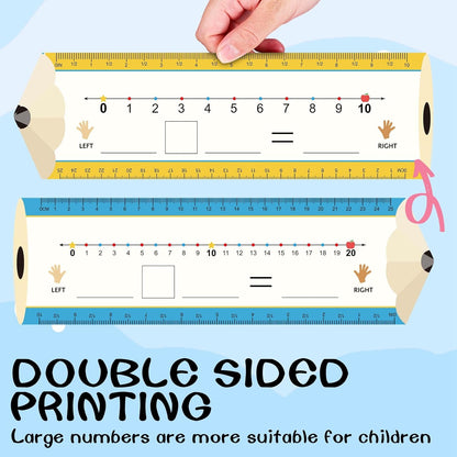 30Pcs Pencil Number Lines, Double Sided Number Lines for Students, 12x4Inch Erasable Number Line for Classroom Wall Home Teaching Supplies Must Haves