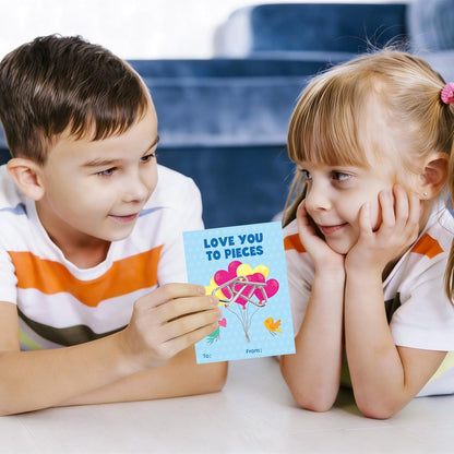 Fancy Land 24 Pack Valentines Gifts for Kids Classroom Metal Puzzles Brain Teasers Kids Valentines Day Cards for School Exchange Gifts Party Favors