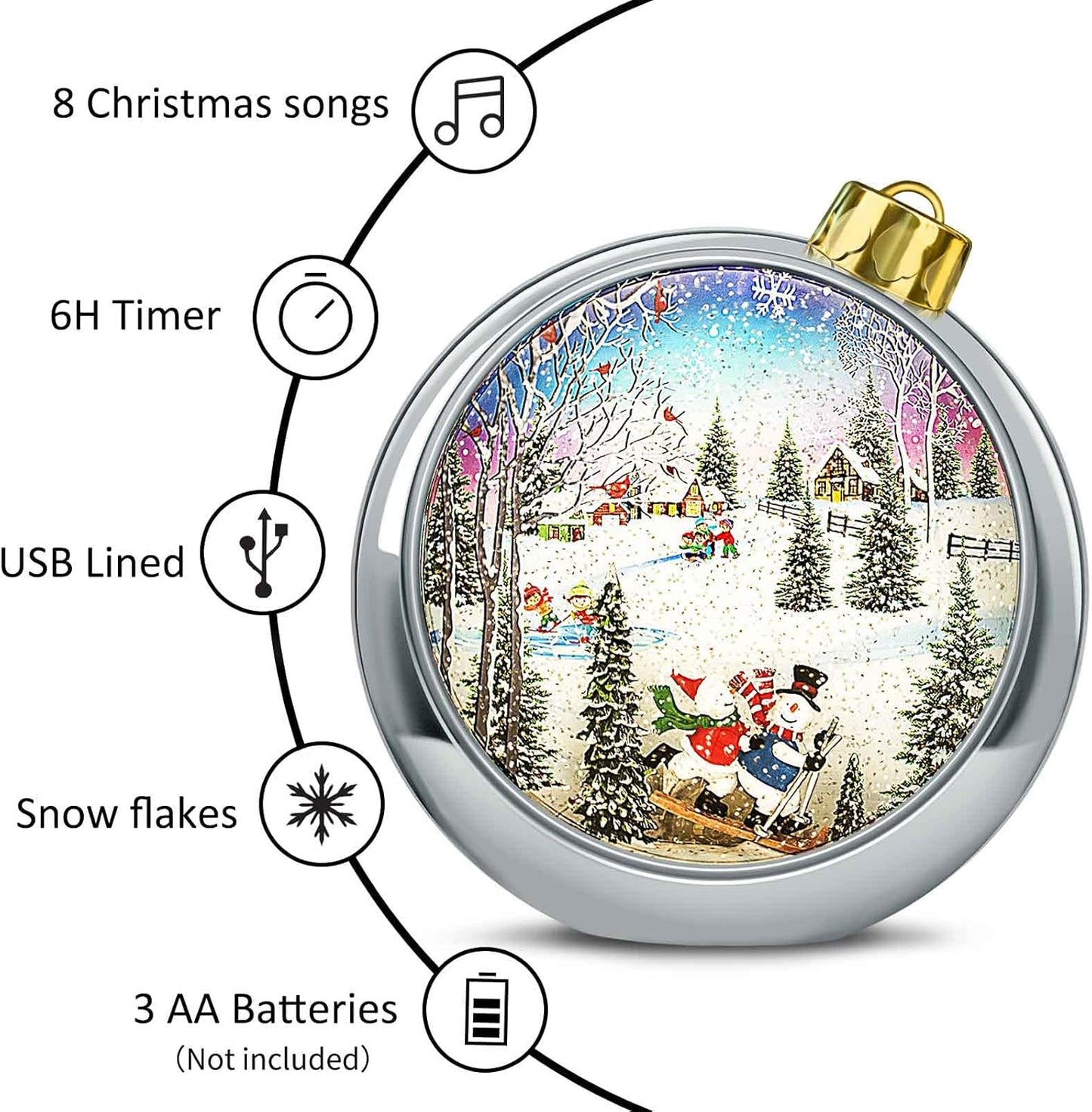 Large Christmas Santa Snow Globe Light up Lantern with 8 Songs, 8.7" Red Big Christmas Snow Globes for Kids Adults, 6H Timer & Dual Power, Snowglobes Christmas Decorations Indoor, Gifts for Women Men