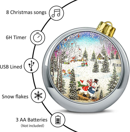 Large Christmas Santa Snow Globe Light up Lantern with 8 Songs, 8.7" Red Big Christmas Snow Globes for Kids Adults, 6H Timer & Dual Power, Snowglobes Christmas Decorations Indoor, Gifts for Women Men