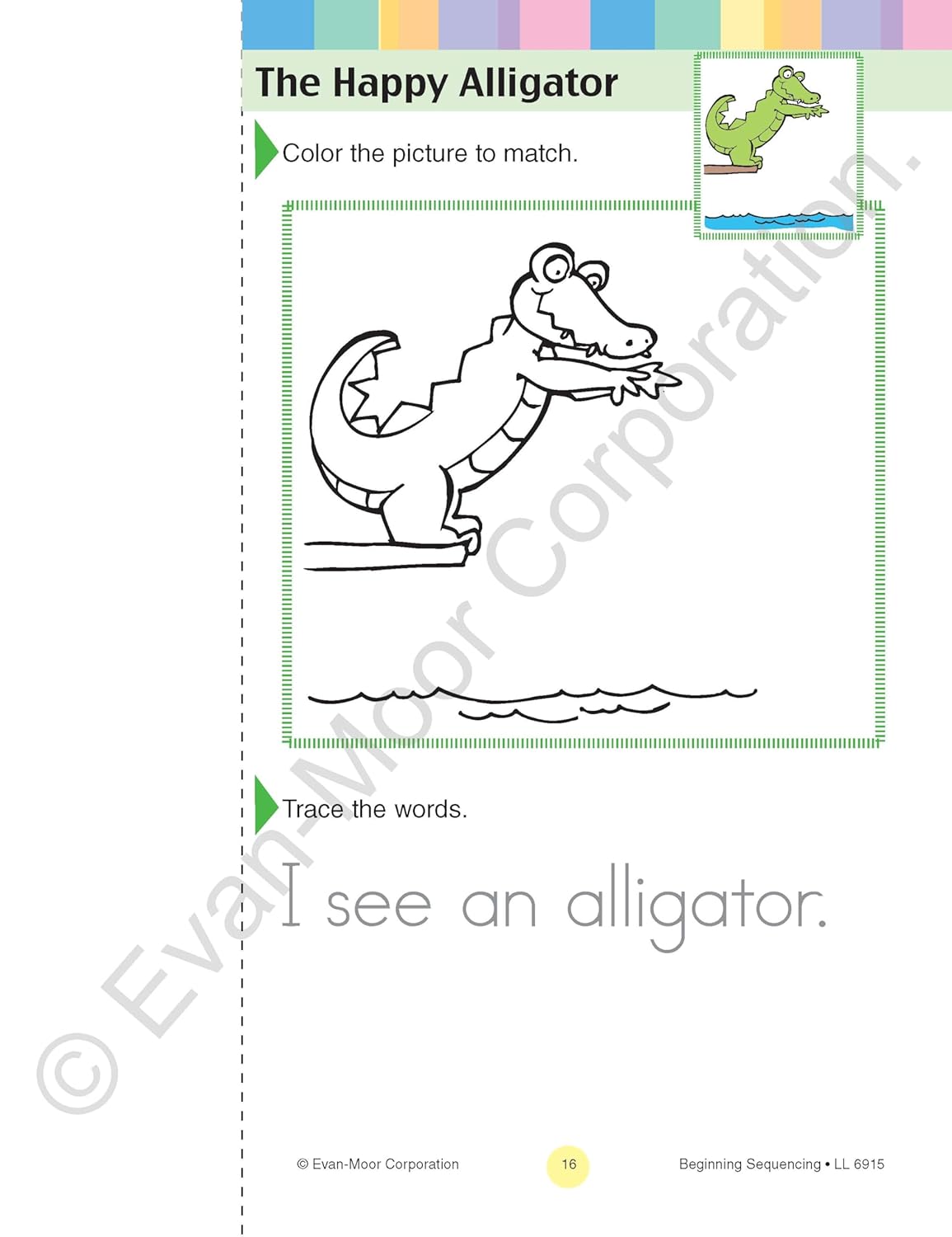 Evan-Moor Learning Line: Beginning Sequencing, Prek - Kindergarten Workbook
