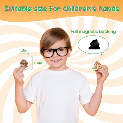 Kasfalci CVCC & CCVC Word Games, 50 Magnetic Foam Objects Fridge Magnets for Kids, Speech Therapy Toys for Toddler, Learn to Read Spelling Reading Learning Phonics for Preschool Kindergarten Classroom