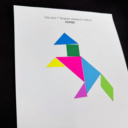 714 Pcs Tangram Shapes Easy Punch-Out Math Manipulatives for Learning Multicolor Triangles, Squares, Parallellograms Easy-Punch Paper Shape Cutouts in 7 Bright Colors US Made Card Stock