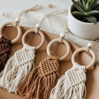 Wooden Rings, 4 Inch Diameter, 20 Pack, Unfinished Wood Ring Hoops for Macrame, Crafts