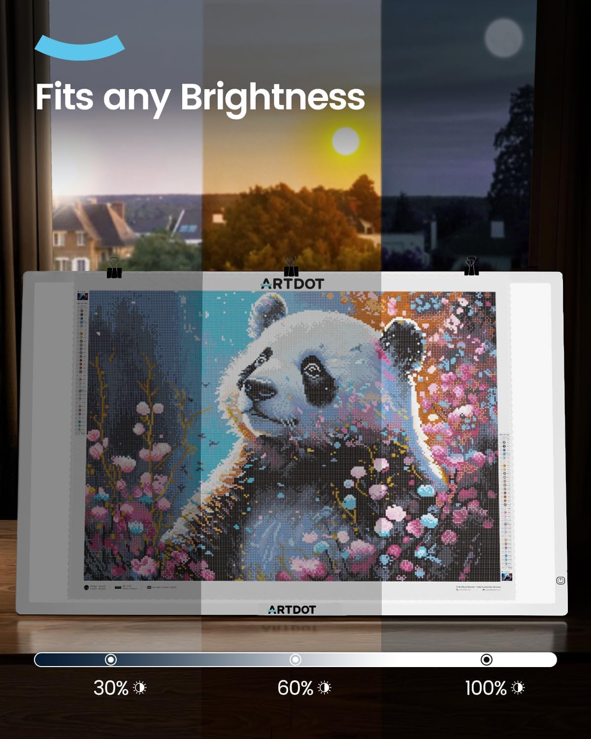 ARTDOT A4 LED Light Pad for Diamond Painting Kits for Adults, USB Powered Adjustable Brightness Diamond Art Light Board with Accessories