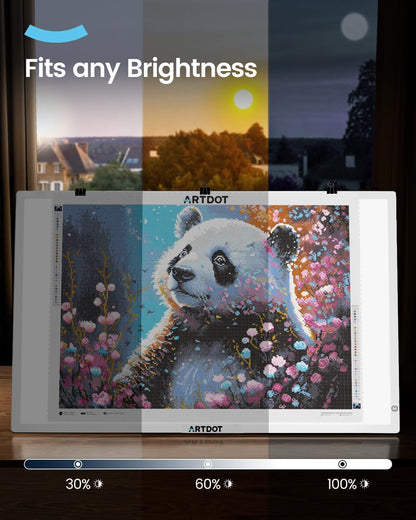 ARTDOT A4 LED Light Pad for Diamond Painting Kits for Adults, USB Powered Adjustable Brightness Diamond Art Light Board with Accessories