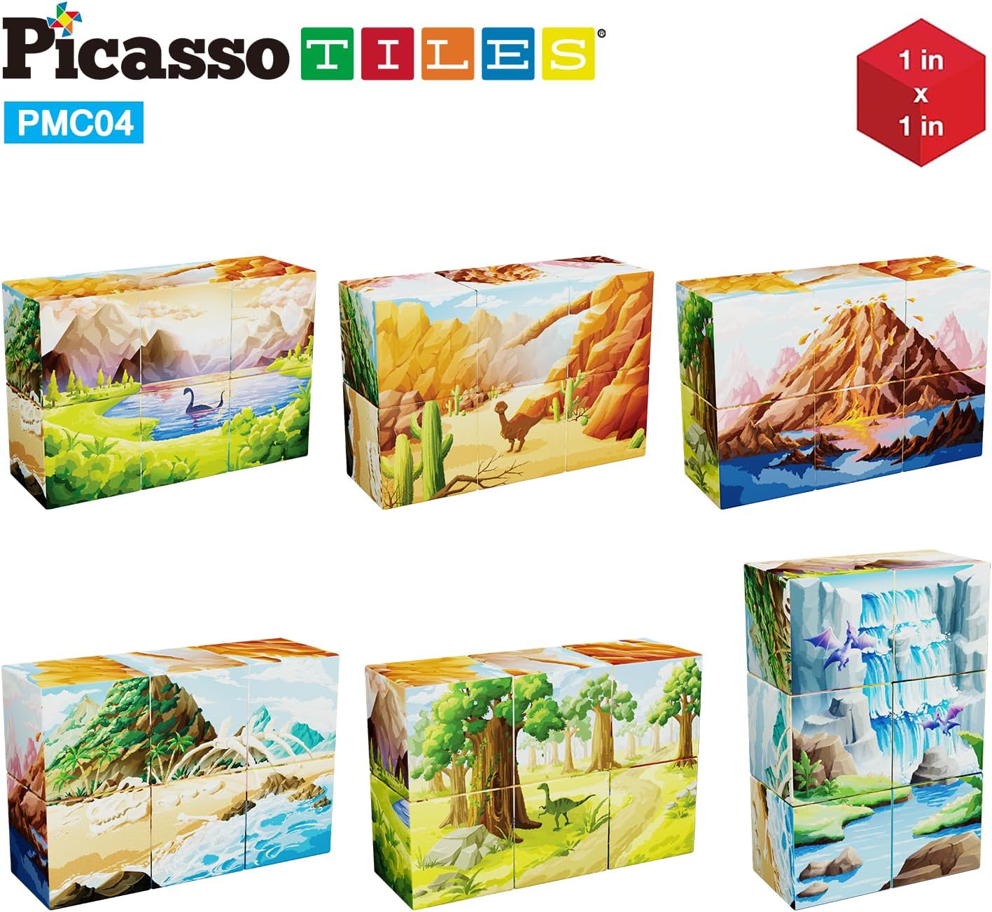 PicassoTiles Infinite Magnetic Puzzle Magic Cube Easy-Connect Brain Teaser Toy Set Magnet Pattern Block Matching Toys Free Ideabook 150+ Inspirations STEM Learning Kids Boys&Girls Age3+ PTC25