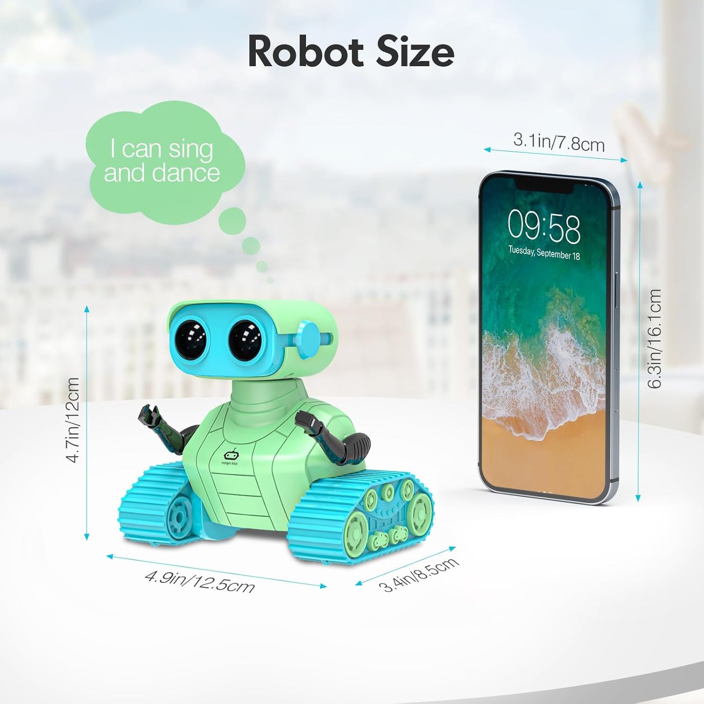 ALLCELE LED RC Robot Toys for Girls with Programming, Music, Demo and LED Function, Remote Control Robot Toy, Gift for Girls 3-8 Years Old Blue Pink
