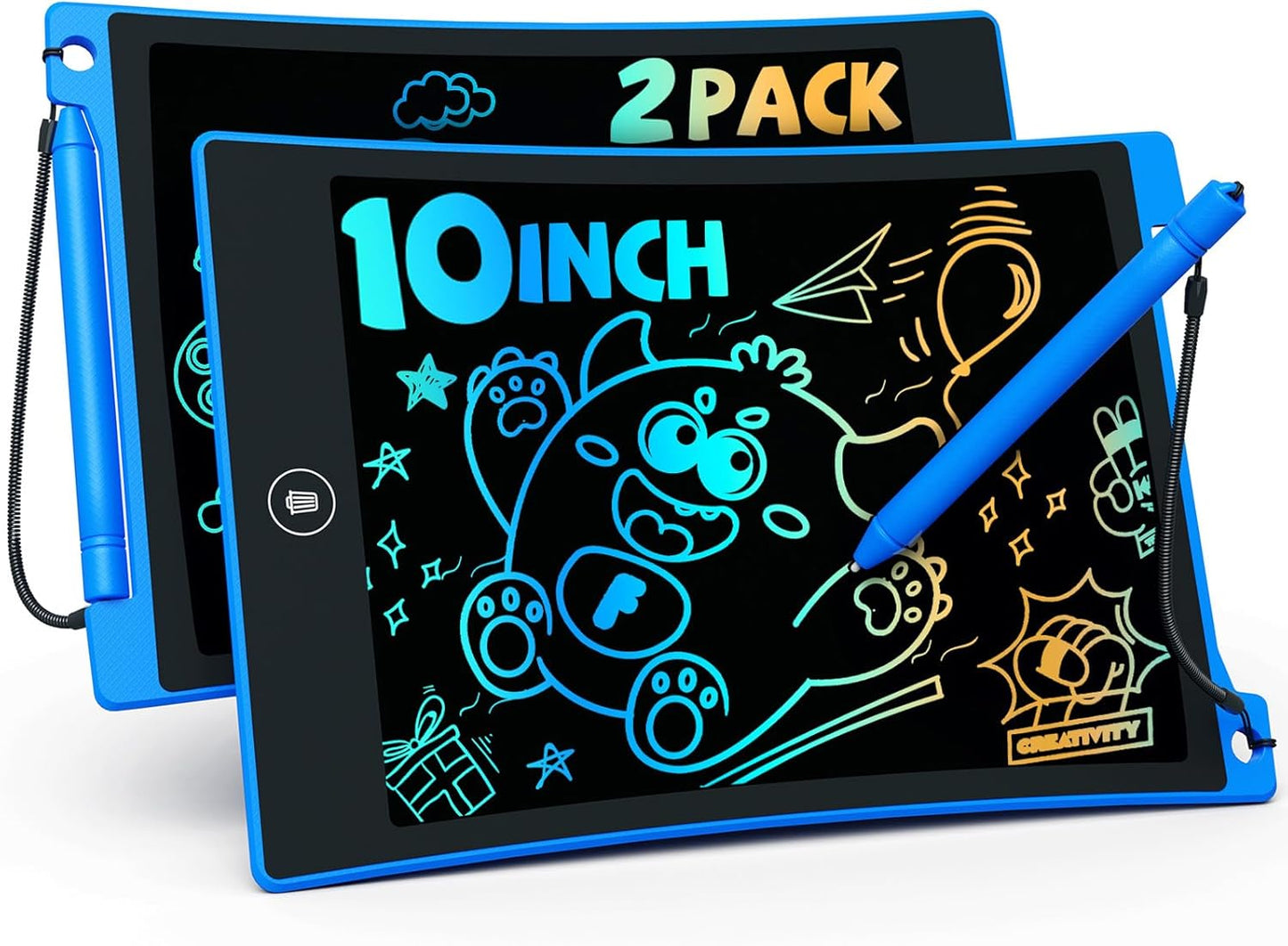 TEKFUN Kids Toys, 2Pcs LCD Writing Tablet with 4 Stylus, 8.5in Erasable Doodle Board Mess Free Drawing Pad for Kids, Car Trip Educational Toys Birthday for 3 4 5 6 7 Girls Boys