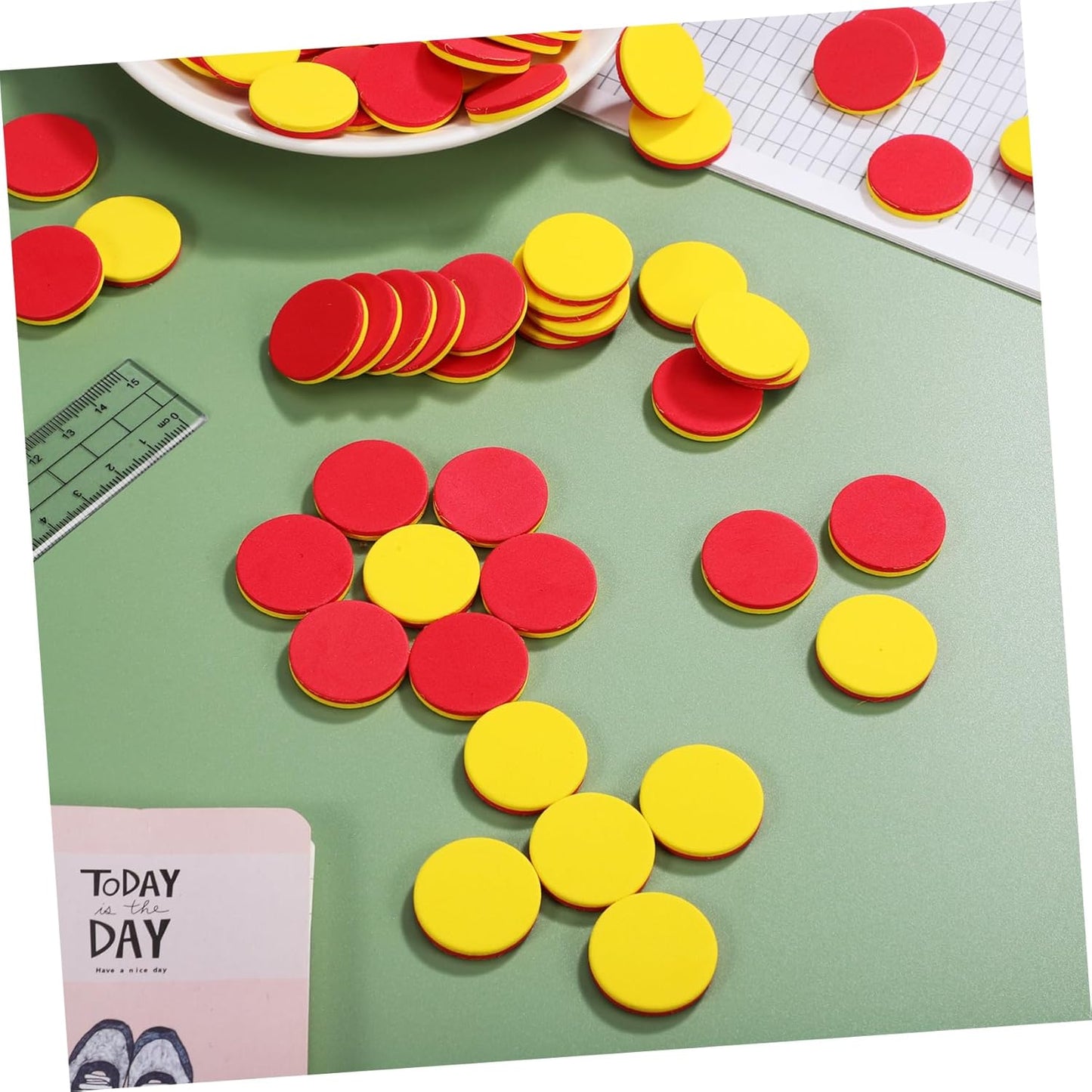 BESPORTBLE 3sets 100 Pcs Math Counters Dual Color Manipulatives for Bright Counting Chips for Learning DIY Projects and Educational Activities Blocks 100pcs*3