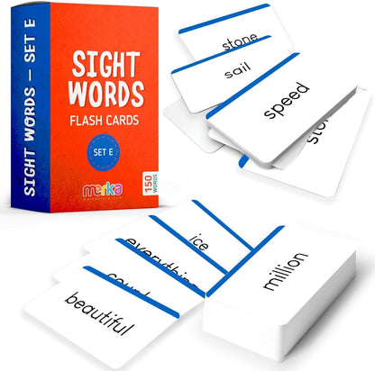 merka Sight Word Flash Cards - 150 Cards, Set B - Fry Sight Words & Vocabulary Flashcards for 1st Grade Reading