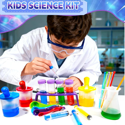 Bbiamsleep 37 Pcs Science Kits for Kids, Beakers and Test Tubes Droppers Set, Kids Science Experiment Kit Include Magnifying Glass Plastic Test Tubes for Christmas Birthday Party Gift, 3+ Years Old