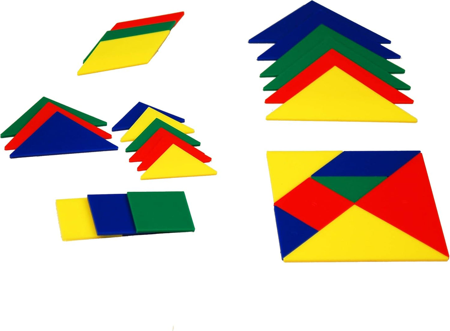 LEARNING ADVANTAGE Tangrams | Set of 28 | Puzzle Blocks for Geometry and Problem Solving | Math Manipulatives for Kids | Practice Early Geometry