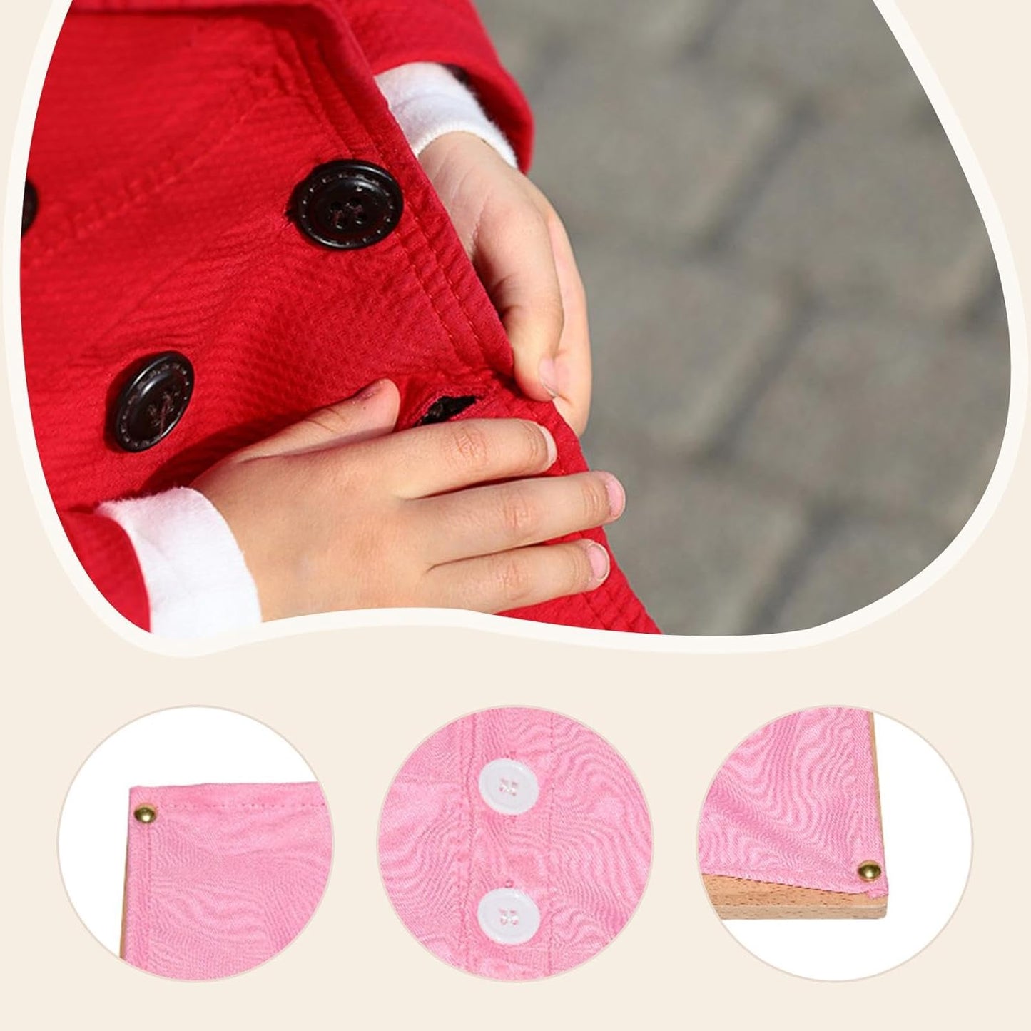 Educational Early Learning Tool Dressing Frame for 2-8 Years Old Learn to Dress Practice Skills Development Toy, Zipper
