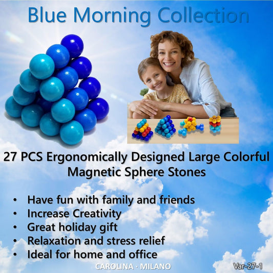 Science Kit Toys 27 PCS Colorful Magnets Building Blocks, Large Hematite Magnetic Stones, Stress Relief Autism, Home Office Kids Adults Intelligence Development Educational Birthday Party