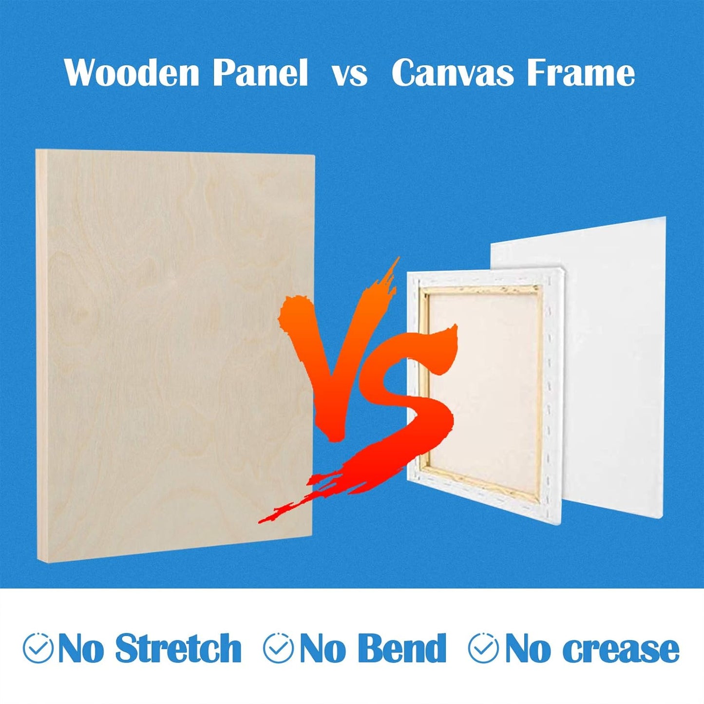 Falling in Art Unfinished Birch Wood Canvas Panels Kit, 4 Pack of 8x10’’ Studio 3/4’’ Deep Cradle Boards for Pouring Art, Crafts, Painting, and More