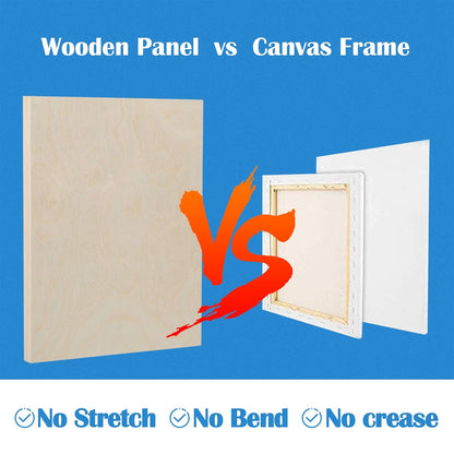 Falling in Art Unfinished Birch Wood Canvas Panels Kit, 4 Pack of 8x10’’ Studio 3/4’’ Deep Cradle Boards for Pouring Art, Crafts, Painting, and More