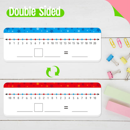 8 Packs Magnetic Number Line Boards, Dry Erase Writable and Erasable Math Board Addition & Subtraction White Board Magnets for Kids, Students, Classroom and Home (Each Measures 12” x 3.5”)
