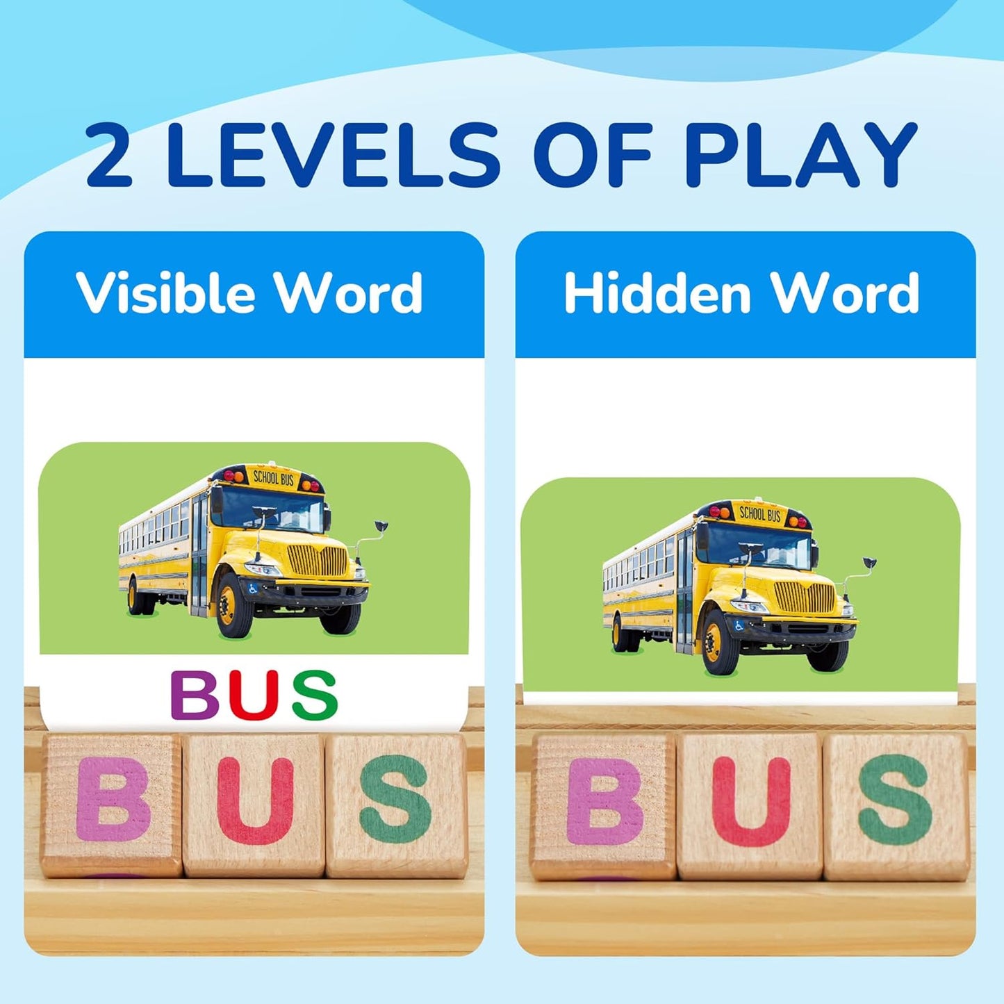 BenBen Spelling Games, 224 Flashcards, 208 Wood Letter Tiles, 1-4 Players, Learning Games for Kids 4-8, Educational Toys for Kindergarten 1st 2nd Grade, Preschool Classroom Must Haves