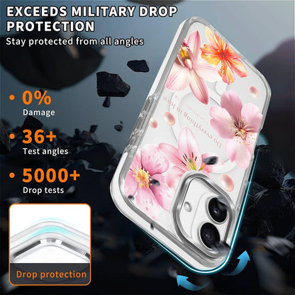 for iPhone 17 Pro Max Case [Compatible with Magsafe],Girls Women Clear Magnetic Case Silicone Shockproof Protective Cover with Pattern Colorful Motivational Letters
