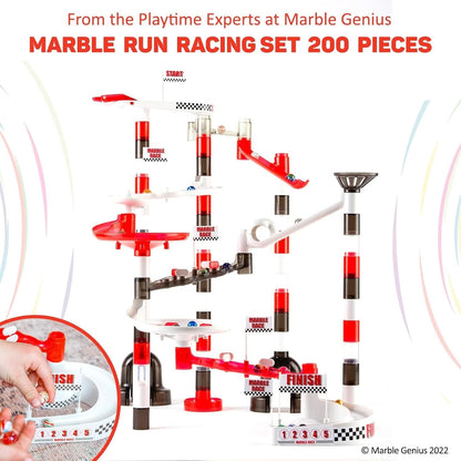 Marble Genius Marble Run Racing Set: 125-Piece Marble Run Racing Set Toys for Kids, Marbles Maze Tower Building Blocks, Marbles Race Track Rolling Game, Educational Learning STEM Toy Gift