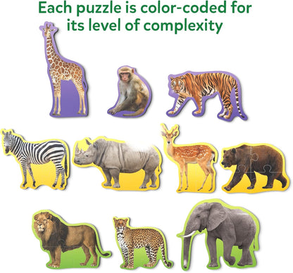 Skillmatics Step by Step Puzzles - 40 Piece Jigsaw & Toddler Puzzle, Montessori Educational Toy for Boys & Girls, Farm Animals, Travel Friendly, Gifts for Kids Ages 3, 4, 5 and Up
