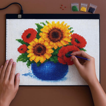 A3 LED Light Pad for Diamond Art, Sketching, Painting - Adjustable Brightness, Sketching, Tracing - USB Powered Complete Art Light Board Kit with Pad Stands and Clips