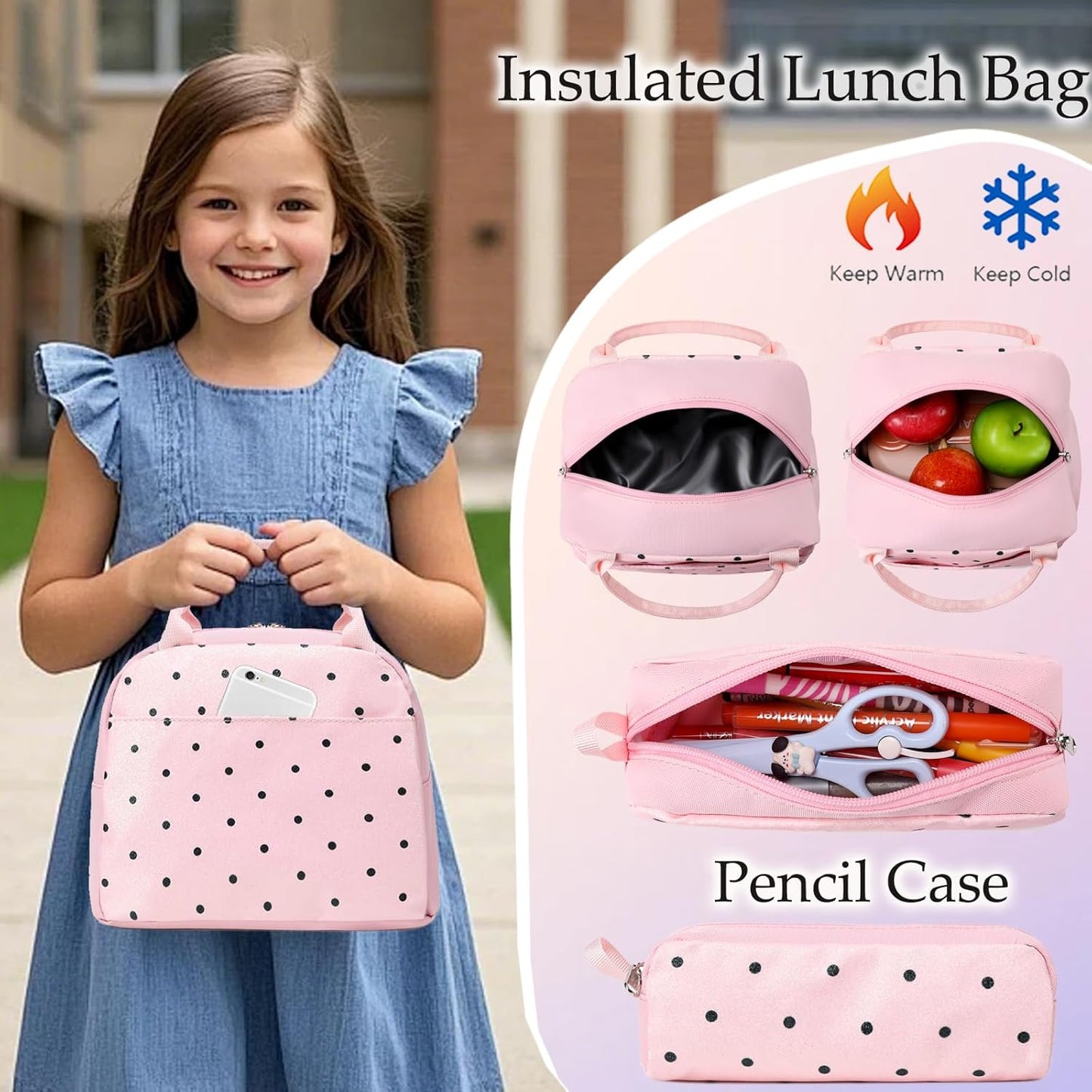 Girls Backpack for Elementary Unicorn Backpack Kids Backpack School Bookbag for Girls 3 in 1 Set Back to School