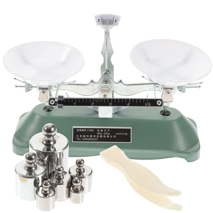 Laboratory Triple Beam Balance Scale with Weights and Tweezers 7.87 Inch Portable Precision Scale for Classroom Science Experiments and Physics Chemistry Teaching Tool