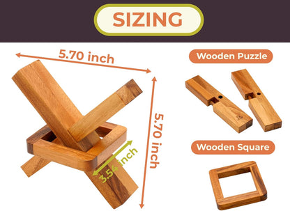 BSIRI Wooden Brain Teasers for Adults Logic Games Gift Puzzle and Mind Teasers for Senior of the Cross Out Tricky Games Wood IQ Puzzles Challenging to Open Trick Lock