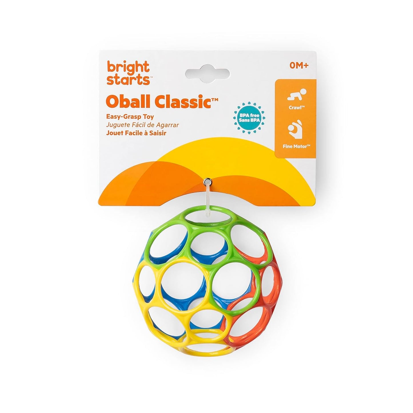 Bright Starts Oball Musical Toy, Jingle & Shake Pal, BPA-Free Easy-Grasp Baby Rattle Toy, Ages Newborn+