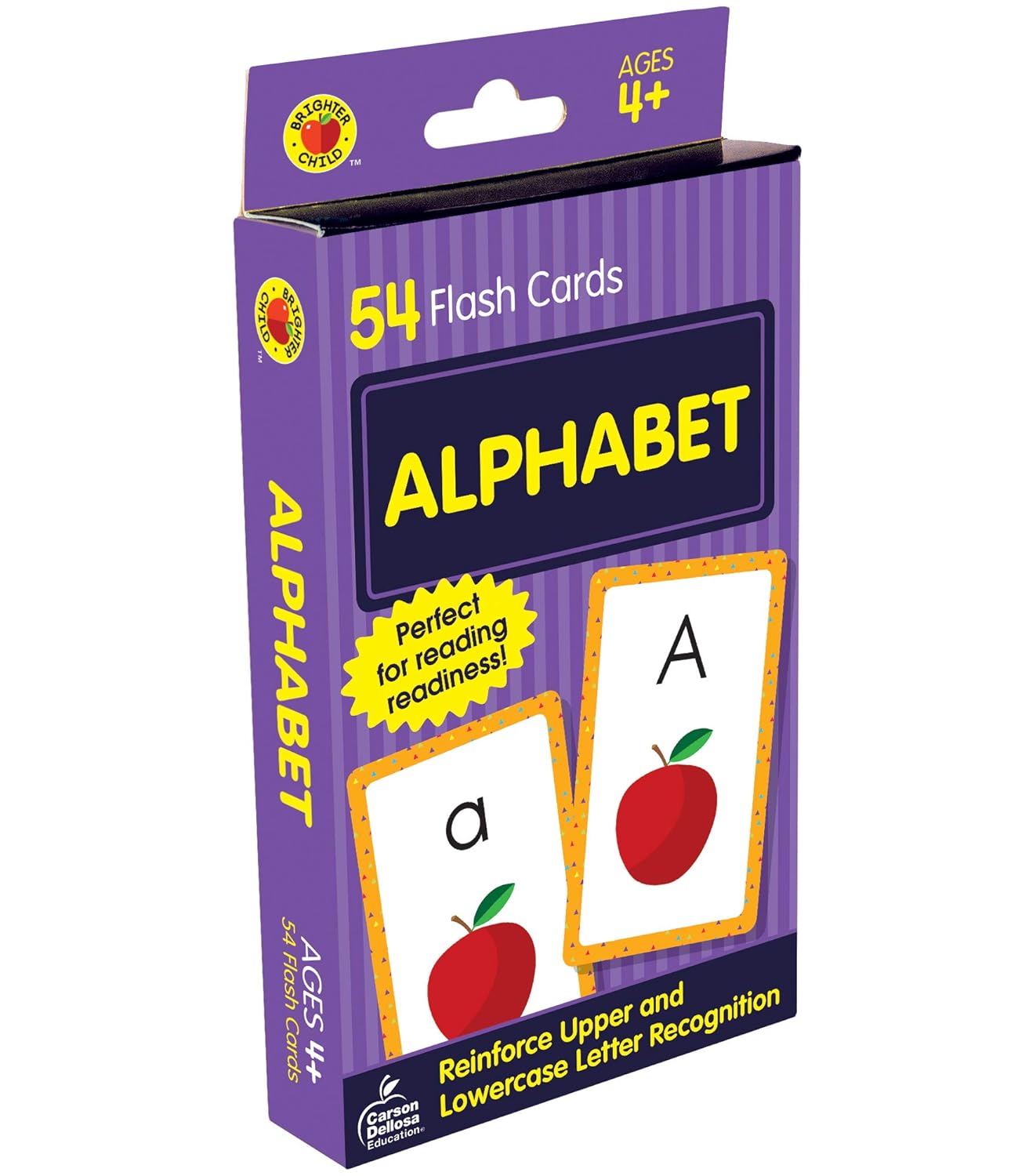 Carson Dellosa 54 Alphabet Flash Cards, abc Letter Recognition Flashcards for Toddlers 3-5 Years, Preschool and Kindergarten Learning Activities and Phonics Games