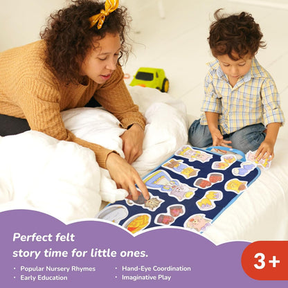CHEFAN Felt/Flannel Board Story Set of 4, PRECUT Felt Pieces for Preschool Toddlers Circle Time,We are Going On A Bear Hunt, Mary Had A Little Lamb, Little Bo-Peep, Little Boy Blue