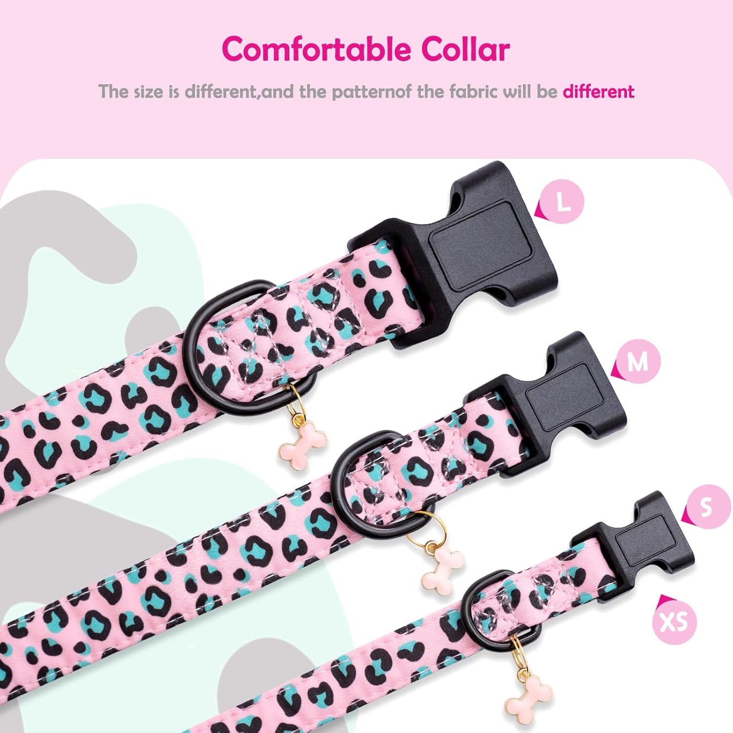 Faygarsle Dog Collar for Small Medium Large Dogs Colorful Puppy Collars for Female Dogs Toy Building Blocks Patterned Pet Collars for Summer Spring Wedding Puppy Girl Dog Collar M