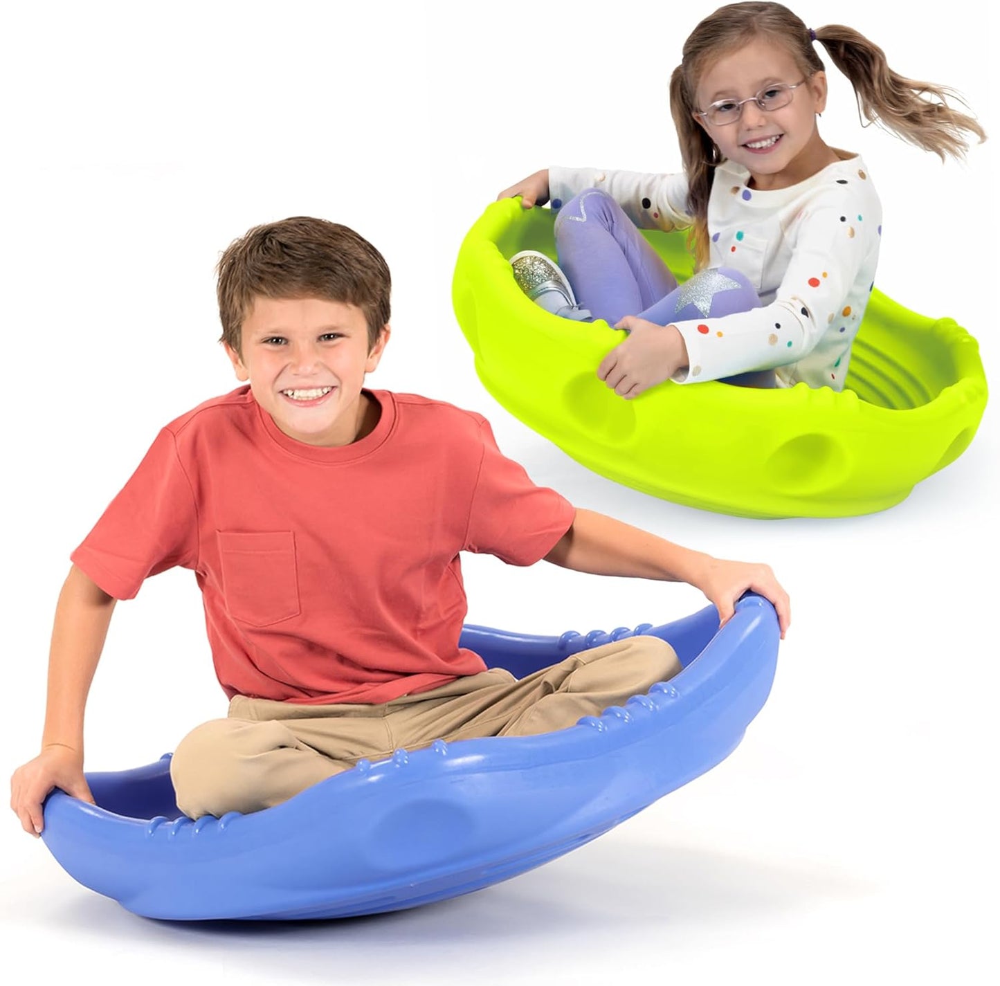 Simplay3 Two Sided Rock Around Wobble Disk and Climbing Dome for Toddlers and Kids - Rocking and Climbing - Indoor/Outdoor - Yellow/Green, Made in USA (1 Pack)