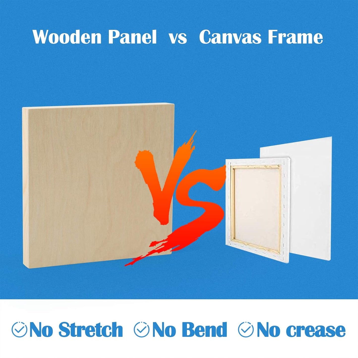 Falling in Art Unfinished Birch Wood Canvas Panels Kit, 4 Pack of 8x10’’ Studio 3/4’’ Deep Cradle Boards for Pouring Art, Crafts, Painting, and More