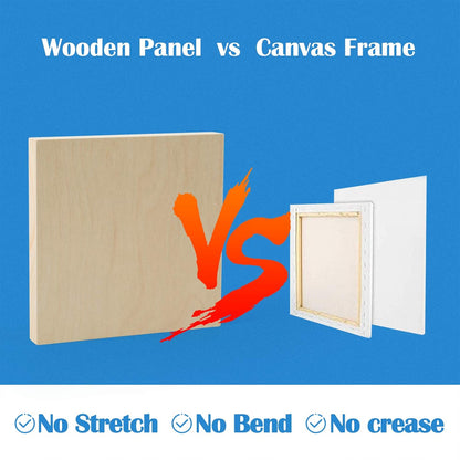 Falling in Art Unfinished Birch Wood Canvas Panels Kit, 4 Pack of 8x10’’ Studio 3/4’’ Deep Cradle Boards for Pouring Art, Crafts, Painting, and More